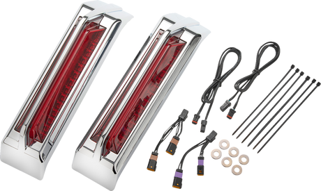 CIRO Filler Panel Tail Lights - Red Lens - Chrome 42052