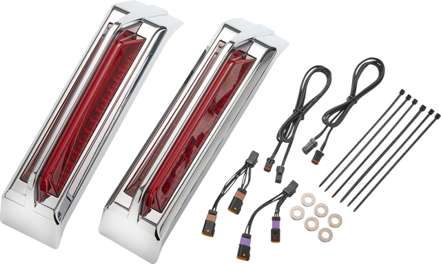 CIRO Filler Panel Tail Lights - Red Lens - Chrome 42052