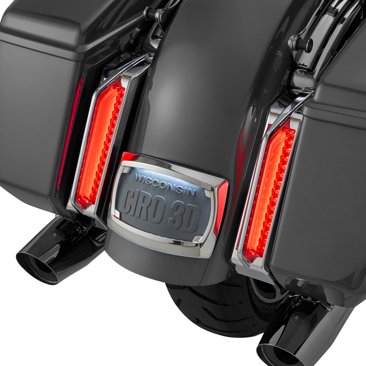 CIRO Filler Panel Tail Lights - Red Lens - Chrome 42052