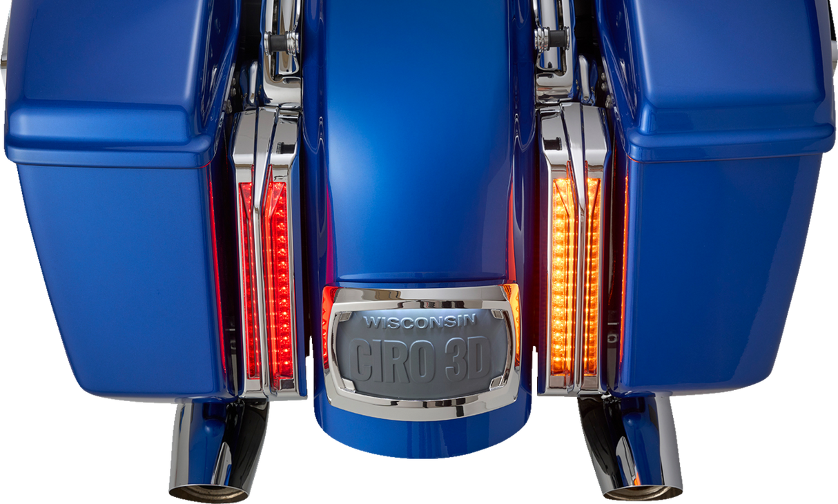 CIRO Filler Panel Tail Lights - Red Lens - Chrome 42052