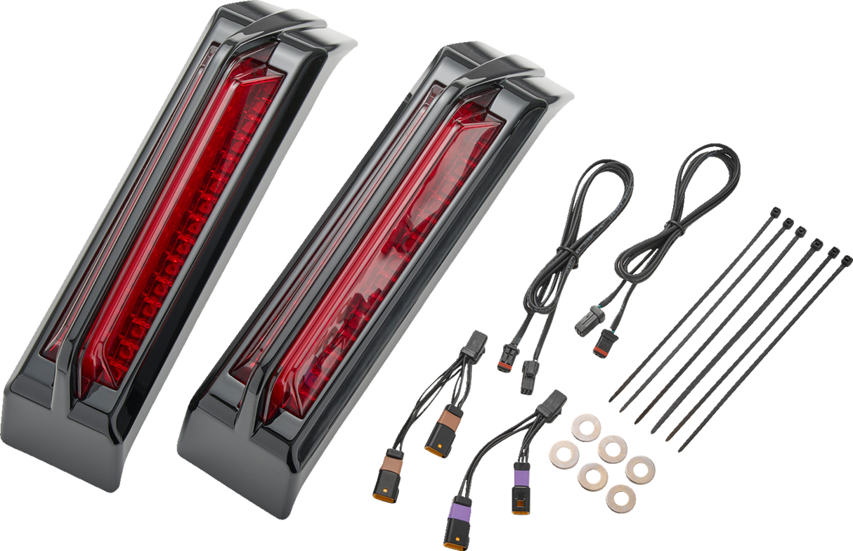 CIRO Filler Panel Tail Lights - Red Lens - Black 42053