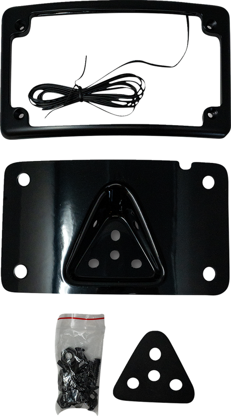 KODLIN USA 3-Hole License Plate Mount - Curved - Black KUS20352