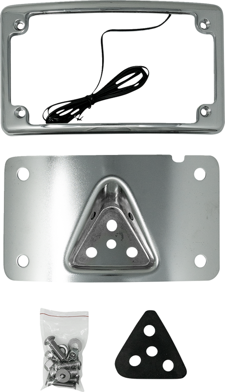 KODLIN USA 3-Hole License Plate Mount - Curved - Chrome KUS20353