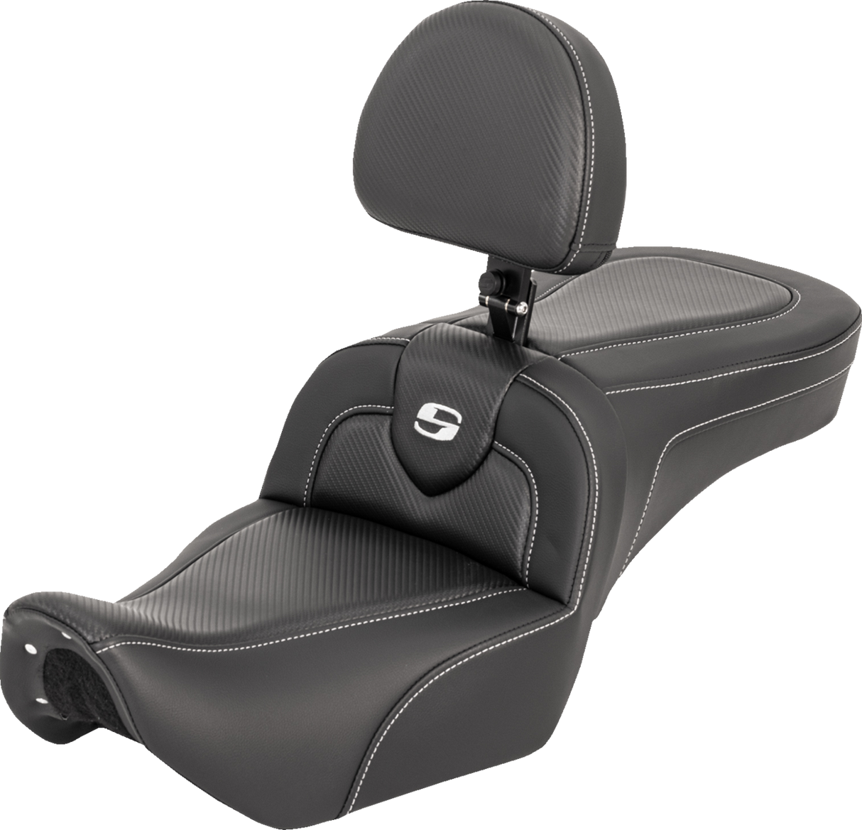 SADDLEMEN RoadSofa™ Seat - with Backrest - Carbon Fiber - RH975 '22-'25 822-11-185BR