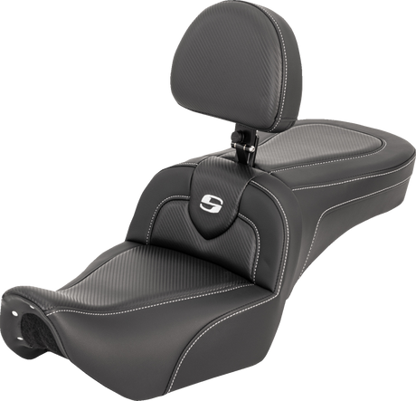 SADDLEMEN RoadSofa™ Seat - with Backrest - Carbon Fiber - RH975 '22-'25 822-11-185BR