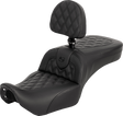 SADDLEMEN RoadSofa™ Seat - with Backrest - Lattice Stitch - RH975 '22-'25 822-11-182BR