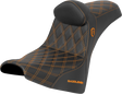 SADDLEMEN Pro Series SDC Performance Seat - w/ Backrest - Orange Stitch - Gripper - FXBB/FXST '18-'25 SC81830DB3