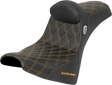 SADDLEMEN Pro Series SDC Performance Seat - w/ Backrest - Gold Stitch - Gripper - FXBB/FXST '18-'25 SC81830DB7