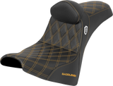 SADDLEMEN Pro Series SDC Performance Seat - w/ Backrest - Gold Stitch - Gripper - FXBB/FXST '18-'25 SC81830DB7