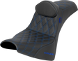 SADDLEMEN Pro Series SDC Performance Seat - w/ Backrest - Blue Stitch - Gripper - FXBB/FXST '18-'25 SC81830DB1