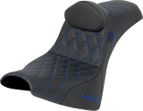 SADDLEMEN Pro Series SDC Performance Seat - w/ Backrest - Blue Stitch - Gripper - FXBB/FXST '18-'25 SC81830DB1