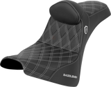 SADDLEMEN Pro Series SDC Performance Seat - w/ Backrest - Silver Stitch - Gripper - FXBB/FXST '18-'25 SC81830DB5