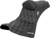 SADDLEMEN Pro Series SDC Performance Seat - w/ Backrest - White Stitch - Gripper - FXBB/FXST '18-'25 SC81830DB6