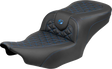 SADDLEMEN Roadsofa™ Seat - without Backrest - Blue Stitch - FLH/FLT '23-'25 823-07-21001