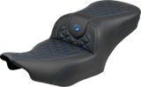 SADDLEMEN Roadsofa™ Seat - without Backrest - Blue Stitch - FLH/FLT '23-'25 823-07-21001