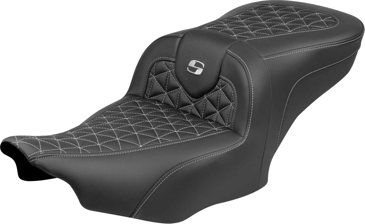 SADDLEMEN Roadsofa™ Seat - without Backrest - Silver Stitch - FLH/FLT '23-'25 823-07-21005