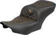 SADDLEMEN Roadsofa™ Seat - without Backrest - Gold Stitch - FLH/FLT '23-'25 823-07-21007