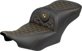 SADDLEMEN Roadsofa™ Seat - without Backrest - Gold Stitch - FLH/FLT '23-'25 823-07-21007
