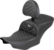 SADDLEMEN Roadsofa™ Seat - with Backrest - Silver Stitch - FLH/FLT '23-'25 823-07-210B5