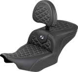 SADDLEMEN Roadsofa™ Seat - with Backrest - Silver Stitch - FLH/FLT '23-'25 823-07-210B5
