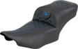 SADDLEMEN Roadsofa™ Extended Reach Seat - without Backrest - Blue Stitch - FLH/FLT '23-'25 823-07-21101