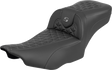 SADDLEMEN Roadsofa™ Extended Reach Seat - without Backrest - Gray Stitch - FLH/FLT '23-'25 823-07-21102