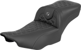 SADDLEMEN Roadsofa™ Extended Reach Seat - without Backrest - Gray Stitch - FLH/FLT '23-'25 823-07-21102