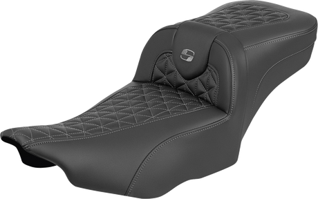 SADDLEMEN Roadsofa™ Extended Reach Seat - without Backrest - Gray Stitch - FLH/FLT '23-'25 823-07-21102