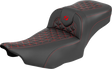 SADDLEMEN Roadsofa™ Extended Reach Seat - without Backrest - Red Stitch - FLH/FLT '23-'25 823-07-21104