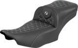 SADDLEMEN Roadsofa™ Extended Reach Seat - without Backrest - Silver Stitch - FLH/FLT '23-'25 823-07-21105