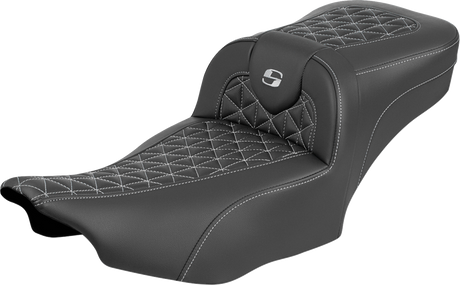 SADDLEMEN Roadsofa™ Extended Reach Seat - without Backrest - Silver Stitch - FLH/FLT '23-'25 823-07-21105