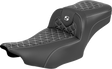 SADDLEMEN Roadsofa™ Extended Reach Seat - without Backrest - White Stitch - FLH/FLT '23-'25 823-07-21106