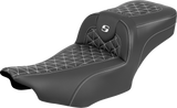 SADDLEMEN Roadsofa™ Extended Reach Seat - without Backrest - White Stitch - FLH/FLT '23-'25 823-07-21106