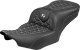 SADDLEMEN Roadsofa™ Seat - without Backrest - White Stitch - FLH/FLT '23-'25 823-07-21006
