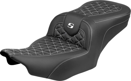 SADDLEMEN Roadsofa™ Seat - without Backrest - White Stitch - FLH/FLT '23-'25 823-07-21006