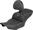 SADDLEMEN Roadsofa™ Seat - with Backrest - Gray Stitch - FLH/FLT '23-'25 823-07-210B2