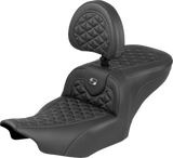 SADDLEMEN Roadsofa™ Seat - with Backrest - Gray Stitch - FLH/FLT '23-'25 823-07-210B2