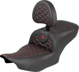 SADDLEMEN Roadsofa™ Seat - with Backrest - Red Stitch - FLH/FLT '23-'25 823-07-210B4