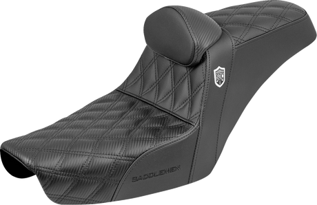 SADDLEMEN Step-Up Seat - Gripper - Black - with Backrest - FXD '96-'03 SC89604DB0