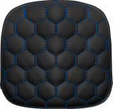 SADDLEMEN Sissy Bar Pad - Honeycomb - Blue Stitching 040749BLU