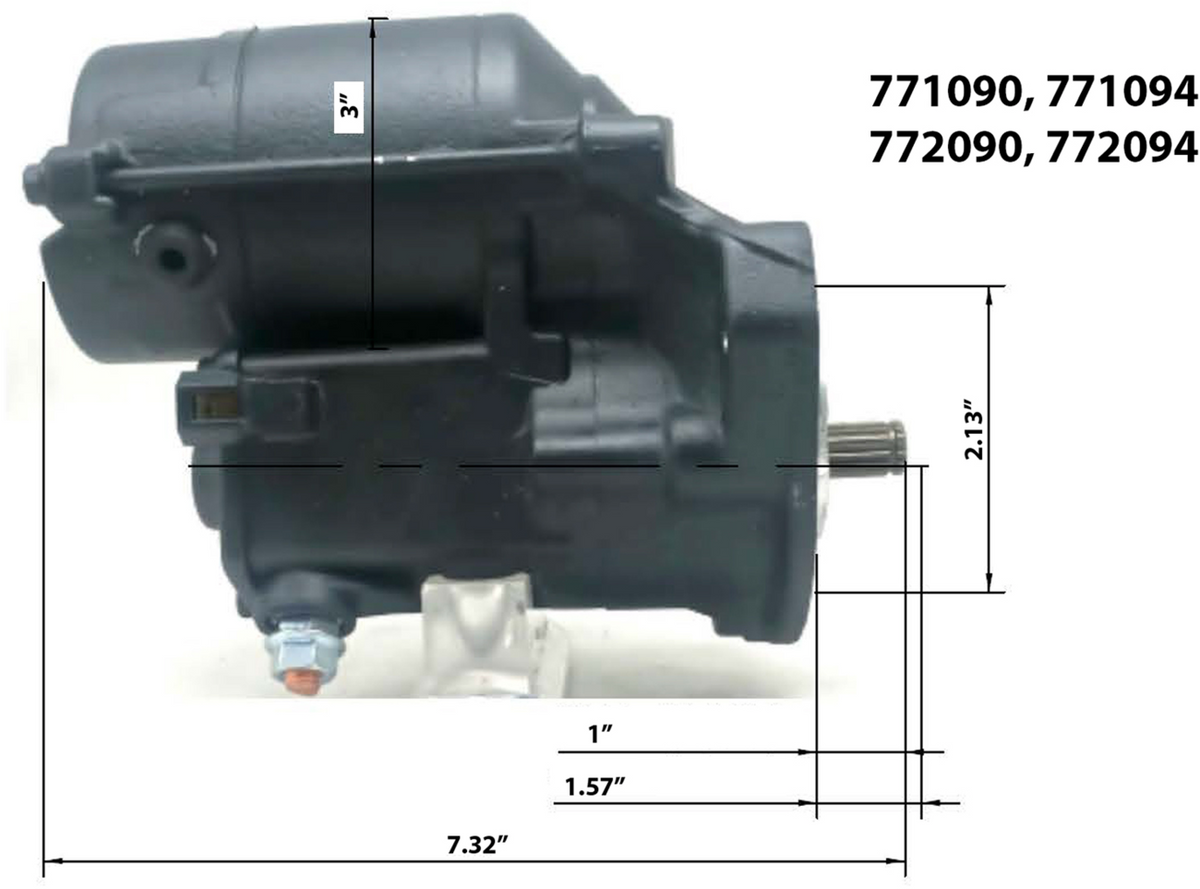 Terry Components 772090 Starter Motor - Harley Davidson - Chrome | Street