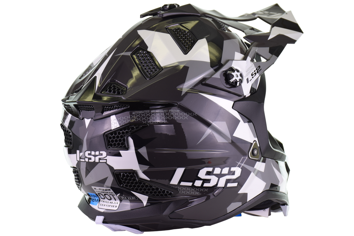 LS2 - Subverter Evo Motocross Helmet - Vector Gloss Black Gray White