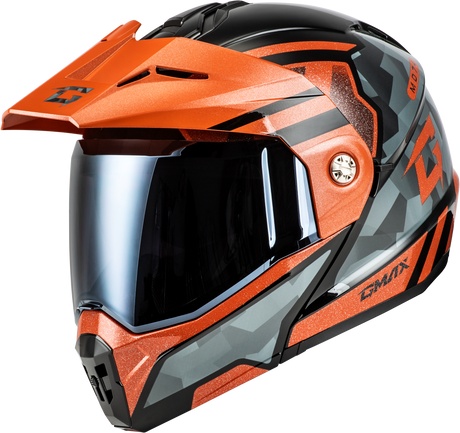 Md 74 Striker Modular Helmet W Smk Shield Blk/Gry/Or Mtlc Lg