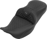 SADDLEMEN Roadsofa™ Seat - without Backrest - Dragon Stitch - Gray Stitch - FLH/FLT '08-'25 808-07B-20802