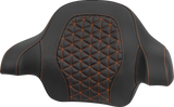 SADDLEMEN Tour-Pak® Passenger Pad - Tri-Gripper - Orange Stitch - FLH/FLT '14-'25 814-07-15603
