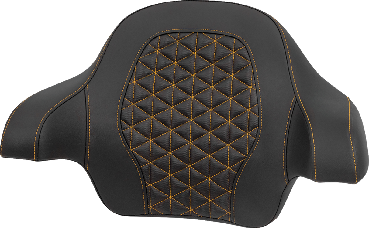 SADDLEMEN Tour-Pak® Passenger Pad - Tri-Gripper - Gold Stitch - FLH/FLT '14-'25 814-07-15607
