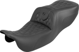 SADDLEMEN Roadsofa™ Seat - Without Backrest - Carbon Fiber - Lattice Stitch - FLRT/FLTRT 815-07-20600