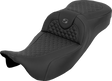 SADDLEMEN Extended Reach RoadSofa™ Seat - Dragon Scale - w/o Backrest - Gray Stitch - FLH/FLT '08-'25 808-07B-20902