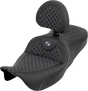 SADDLEMEN Roadsofa™ Seat - Dragon Scale - Silver Stitch - with Backrest - Touring '08-'25 808-07B-208B5