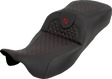 SADDLEMEN Extended Reach RoadSofa™ Seat - Dragon Scale - w/o Backrest - Red Stitch - FLH/FLT '08-'25 808-07B-20904